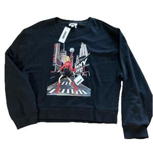 DKNY New York City Sweatshirt Women’s Sz L New Black Graphic NYC Long sleeve $89